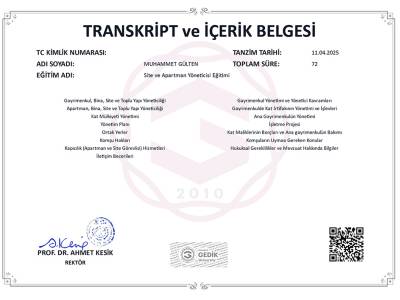 Site Management Certificate